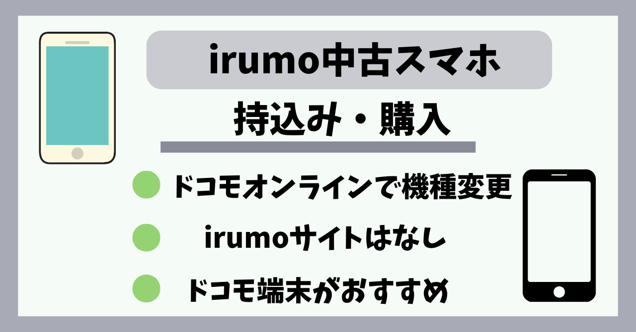 irumo中古スマホ持込みは？docomo Certified（ドコモ認定リユース品）で購入は？