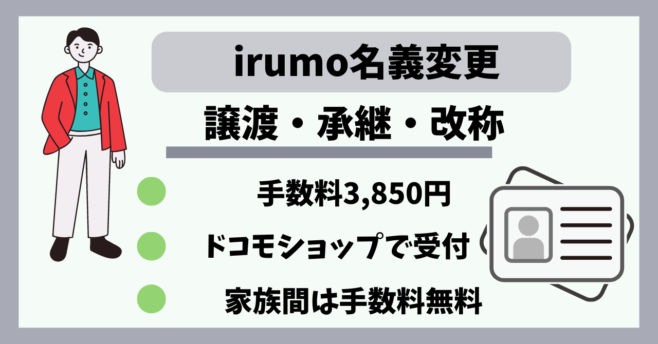 irumo名義変更（譲渡・承継・改称など）