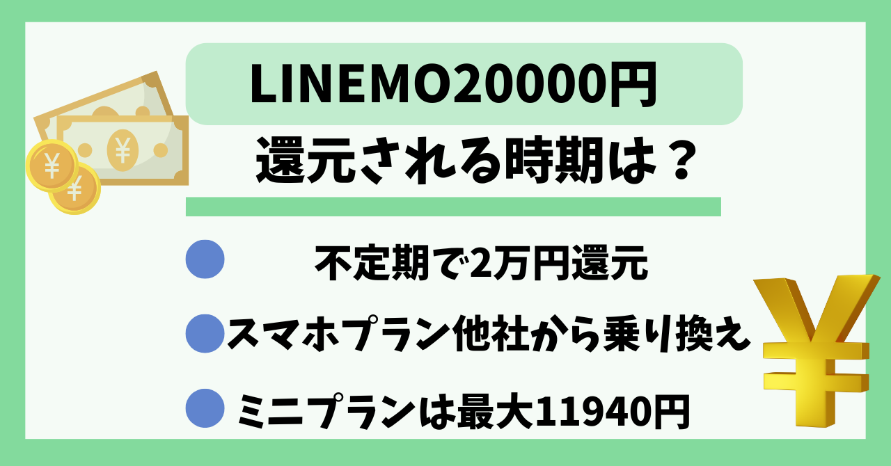 LINEMO　20000円ポイント貰える時期パターン