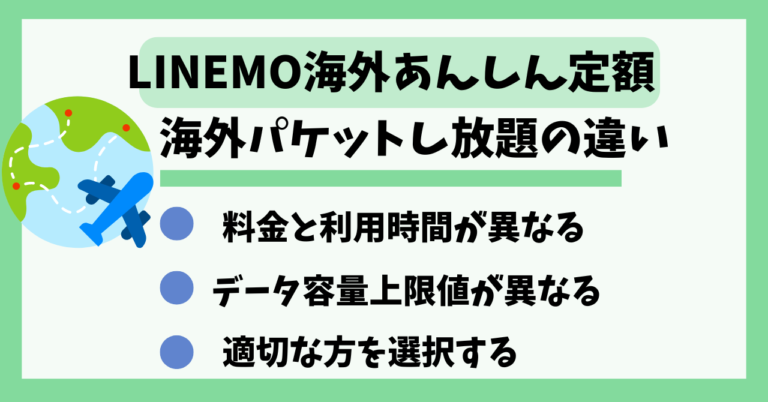 LINEMO海外あんしん定額と海外パケットし放題